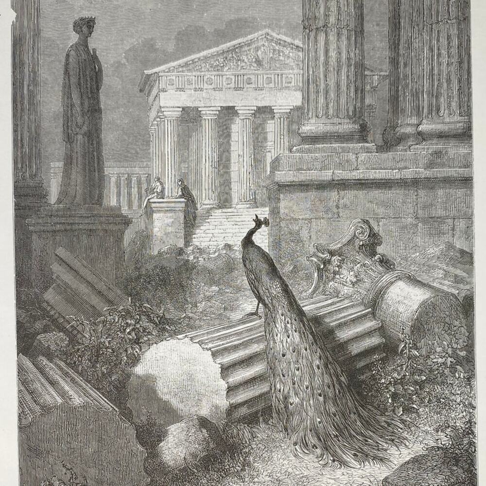 Gustave Dore, Fables, Peacock, Miller, Print, Bookplate, Art, ~ 240706-WH 290